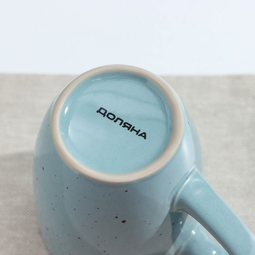 Кружка керамическая Доляна Марион, 340 мл, цвет голубой  фото 2