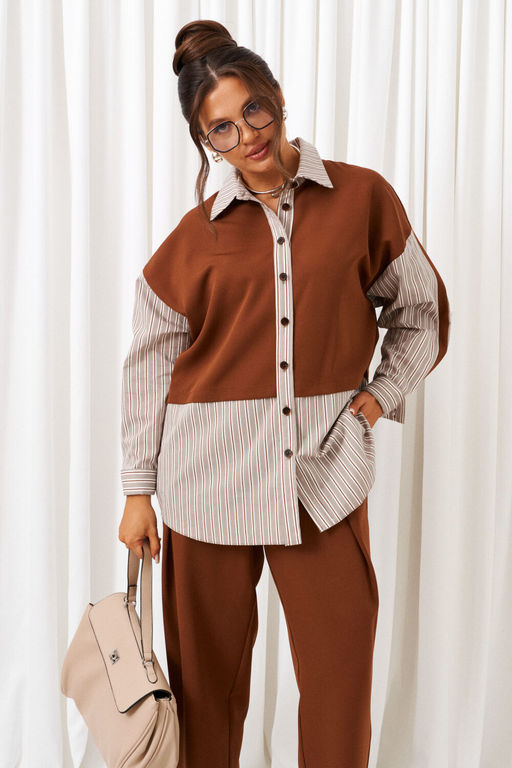 Костюм Beautiful Free 6438 миндаль+серая полоска