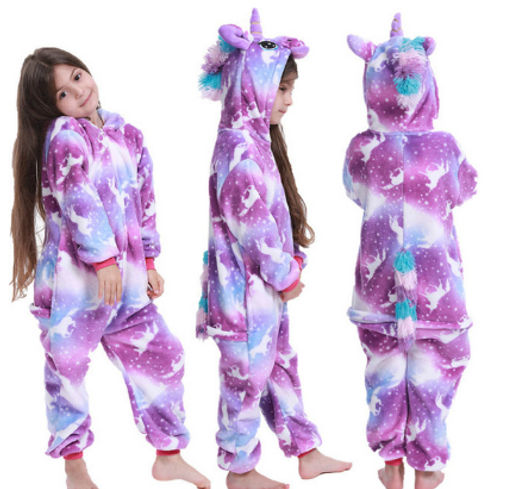Пижама кигуруми пурпурный Единорог (детская)