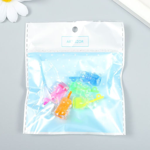 Цена за 5 шт. Декор для творчества пластик «Лимонад - мишка», 1.2×1.2×2.7 см, МИКС