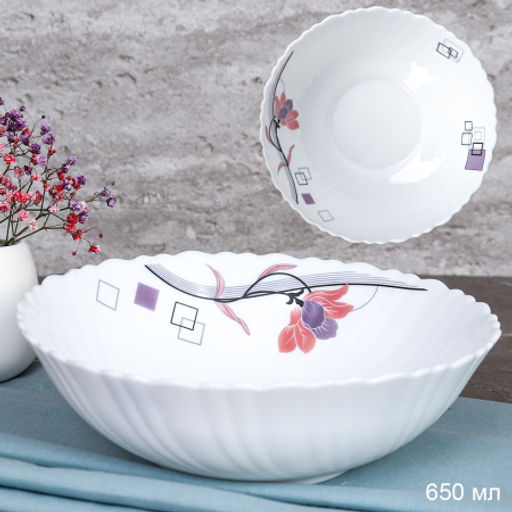 Салатник 650 мл 175 мм тарелка глубокая / TW-70 (6834) /уп 48/ Абстракция геометрическая - Галеонтрейд фото 2