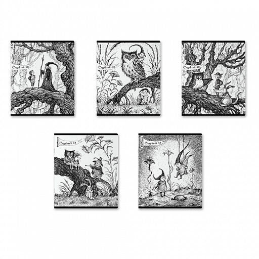 Цена за 5 шт. Тетрадь общая ученическая ErichKrause Монохромная история, 48 листов, клетка, твин-лак_MIX-PACK фото 2