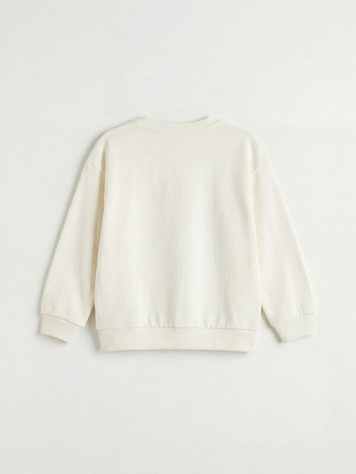 Bisiklet Yaka Bask?l? Erkek ?ocuk Sweatshirt