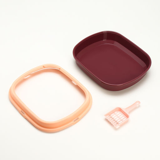 Туалет с бортом 40×34×11 см, бордовый