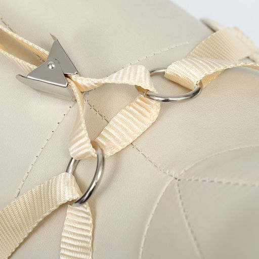 Комплект с мягкой шлейкой Горох, размер М, поводок 120 х 1,5 см, ОГ 34-66 см, серый - Пижон фото 8