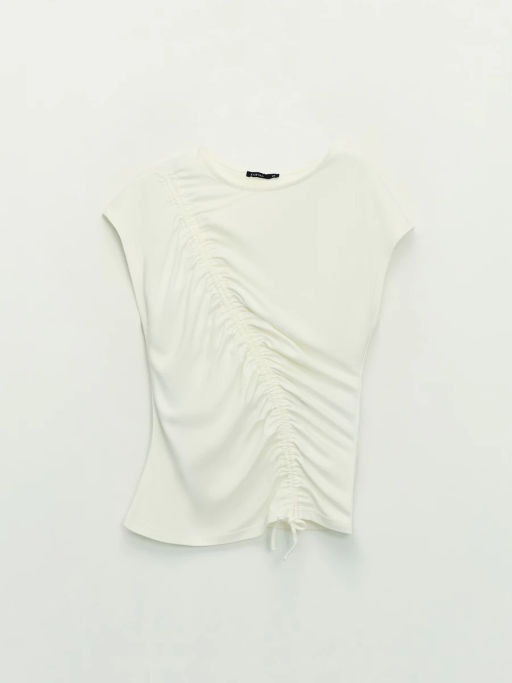 Футболка с драпировкой из вискозы / Zarina фото 8