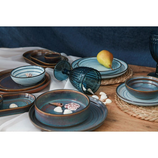 Десертная тарелка Magistro Garland, d=17 см, фарфор, синяя, коричневая фото 9