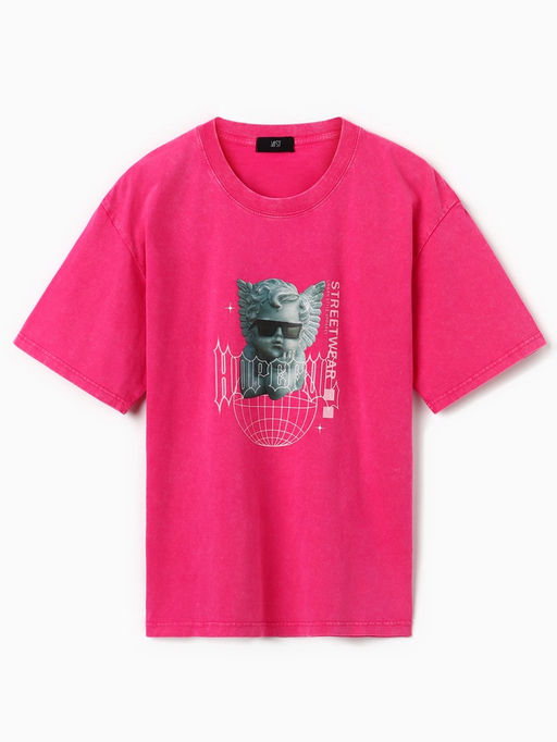 Футболка женская из вареного хлопка MIST Streetwear, розовая, размер 46 (L)