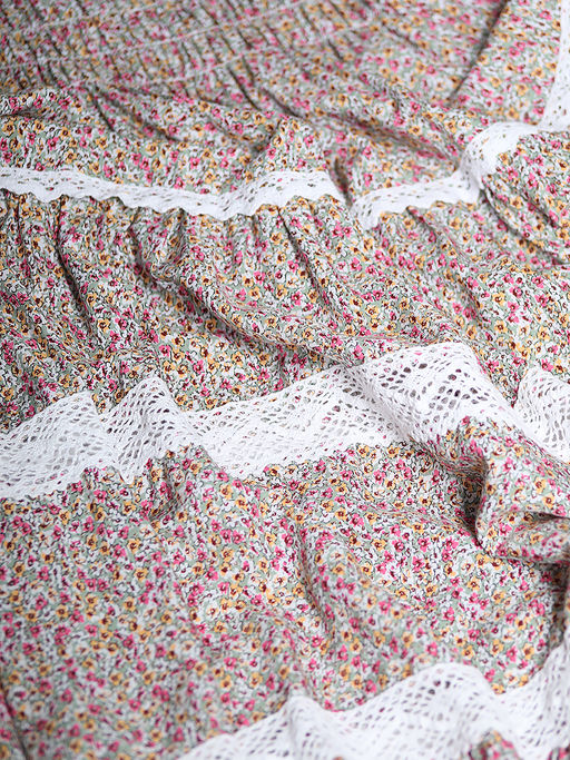 Юбка ярусная с натуральным кружевом - Almond фото 5