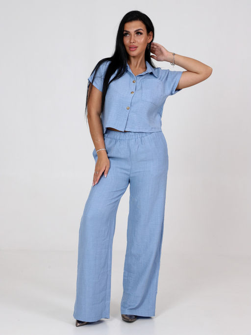 ЖК-Камила ЖЕНСКИЙ КОСТЮМ (Голубой) - А-дина фото 2