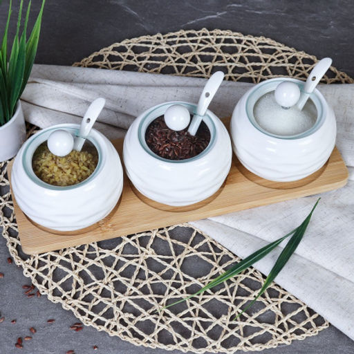 Набор для специй 3 предмета 250 мл с ложкой / CF079 /уп 24/ на подставке - Галеонтрейд фото 6