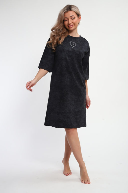 Платье туника варенка с принтом Сердце ТП-02