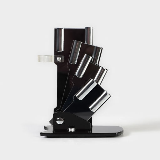 Набор кухонный Изгиб, 5 предметов: 4 ножа 7,5 см, 10 см, 13 см, 15 см, овощечистка, на подставке, цвет зелёный - Simaland фото 7