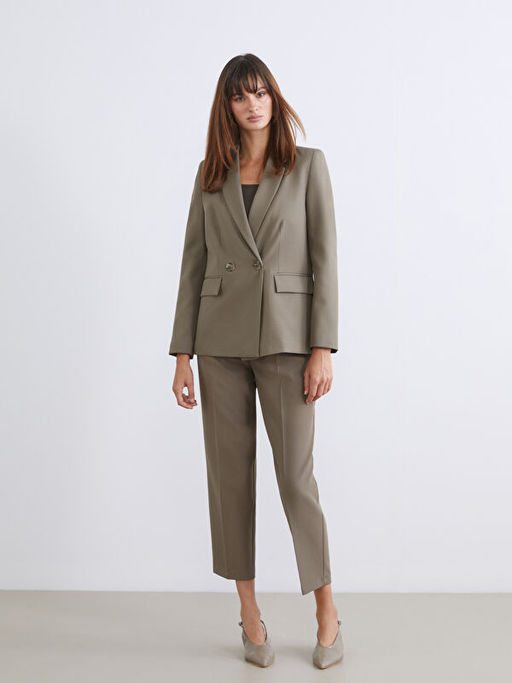 Kad?n Krep Blazer Ceket