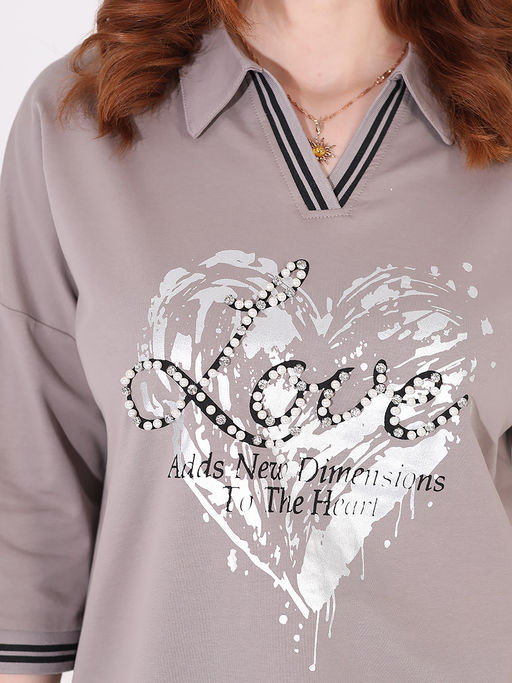 Блузка поло цвета какао - Almond фото 3