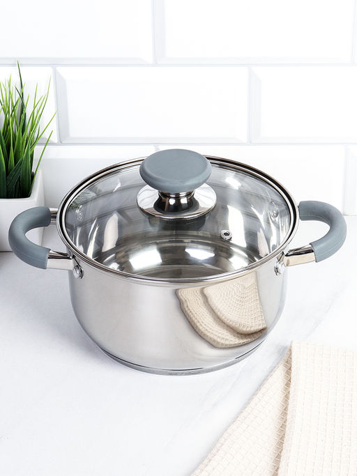 Кастрюля 2.4л Элиос / LB-S-1106E-6-2,4 /уп 1/ индукция/ ручки с силиконом/ Гофрокороб/ KISIGA - Галеонтрейд фото 2