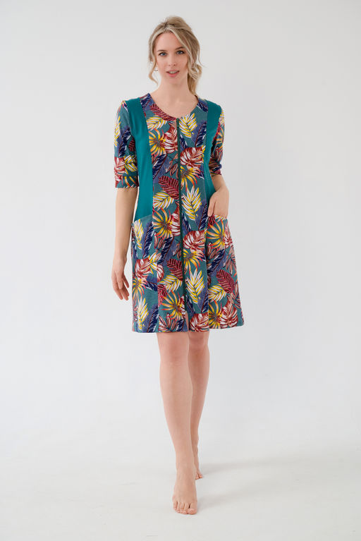 Халат женский из кулирки Любовь осенние листья