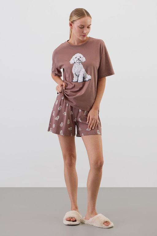 Е 20195/капучино,забавные пудели пижама жен - Very neat фото 3