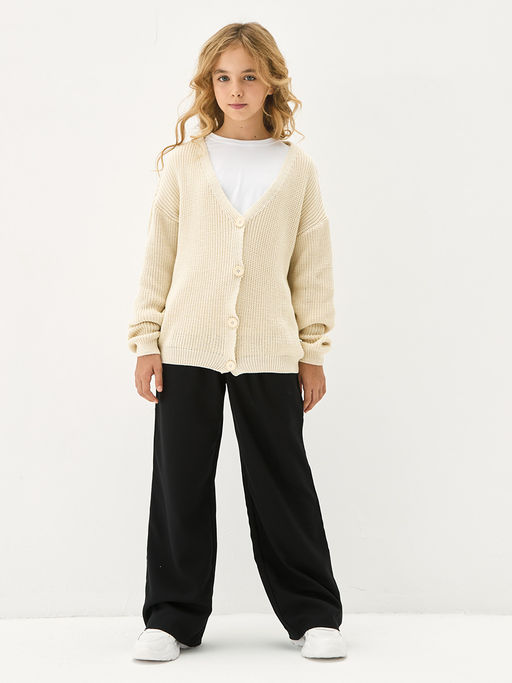 Молочный вязаный кардиган для девочки - Kogankids фото 7