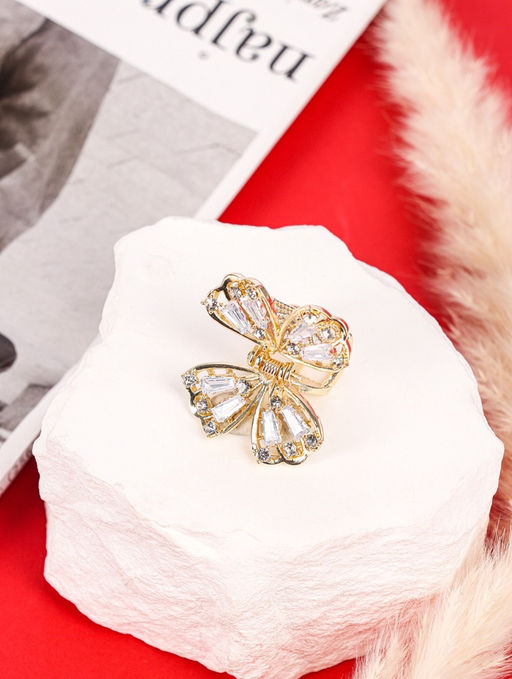 Цена за 6 шт. Крабик для волос «Доротеа», бабочка элит, 3.5 см, золото