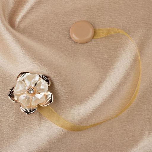 Подхват для штор, Цветок, d = 5 см, цвет золотой - Арт узор фото 2