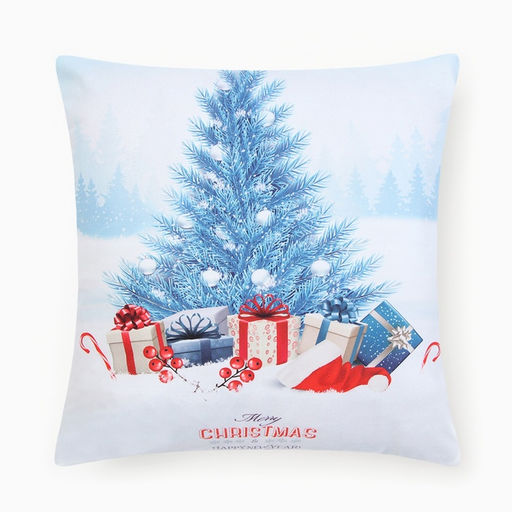 Наволочка декоративная новогодняя «Этель. Christmas» 40×40 см, бело-голубая