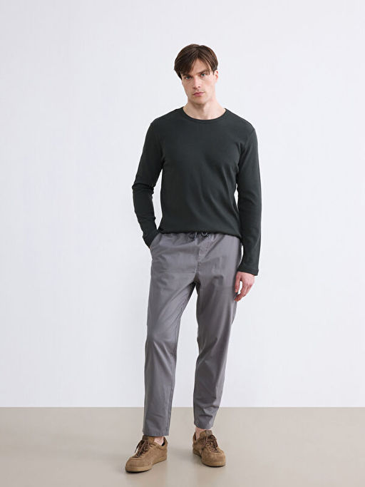 Bisiklet Yaka Uzun Kollu Erkek Ti??rt