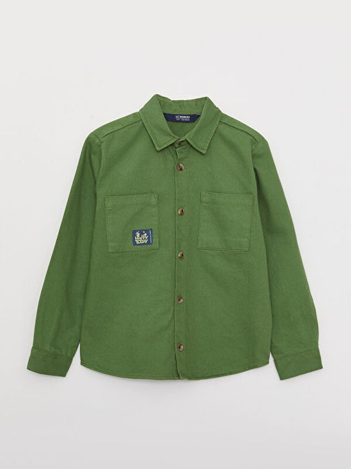 Basic Uzun Kollu Gabardin Erkek ?ocuk G?mlek - Waikiki фото 3