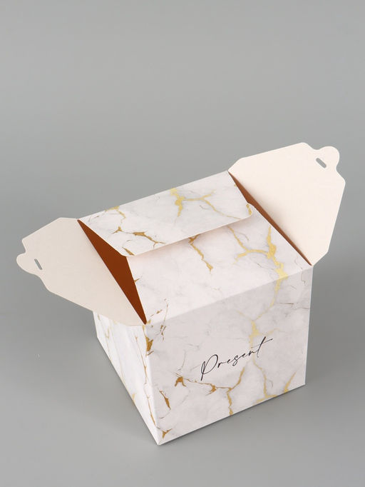 Цена за 10 шт. Коробка подарочная складная «Мрамор», 12×12×12 см