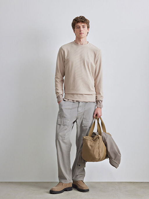 Bisiklet Yaka Erkek Sweatshirt