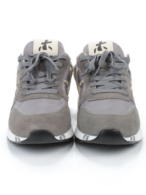 03-A1037-3 GRAY Кроссовки мужские (натуральная замша, текстиль) - No name фото 6