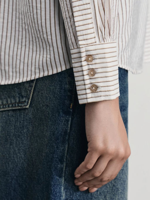 Рубашка в полоску из вискозы / Zarina фото 8