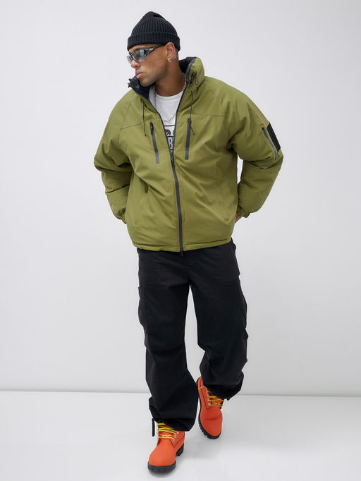 Куртка двухсторонняя мужская молодежная зимняя зеленого цвета 25308Z - Mtforce фото 11