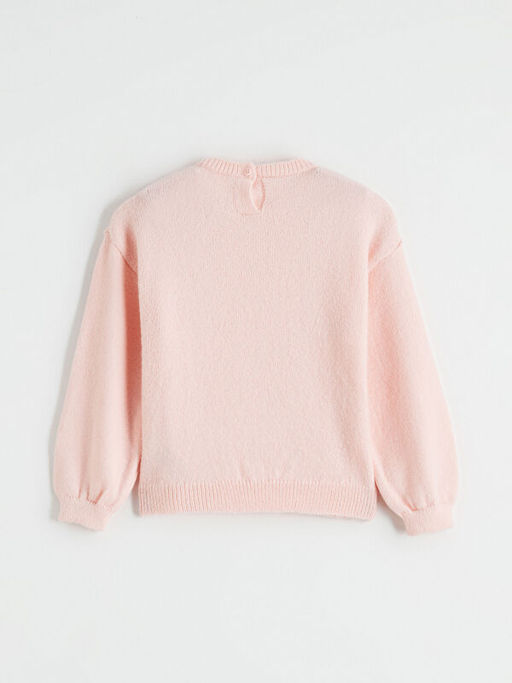 Ku?u Desenli K?z ?ocuk Triko Kazak