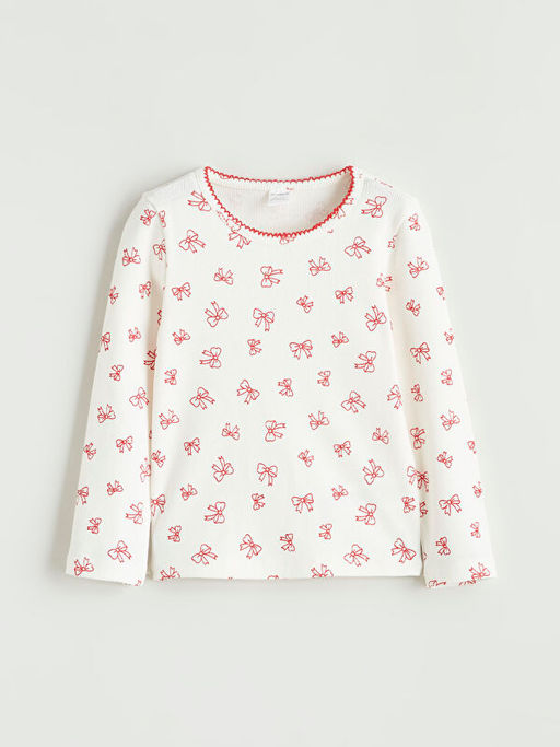 Kurdele Bask?l? K?z ?ocuk Bluz ve Tayt