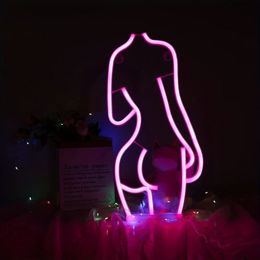 Неоновый подвесной ночник Lady, USB, розовое свечение (41,5*19,5 см)