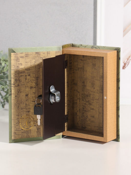 Шкатулка книга - сейф «Накопления, сбережения и вклады», дерево, искусственная кожа, тиснение, 21×13×5 см