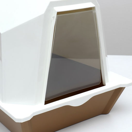 Туалет для кошек фигурный закрытый с совком, 54 х 37 х 40 см, бело-коричневый - Пижон фото 6