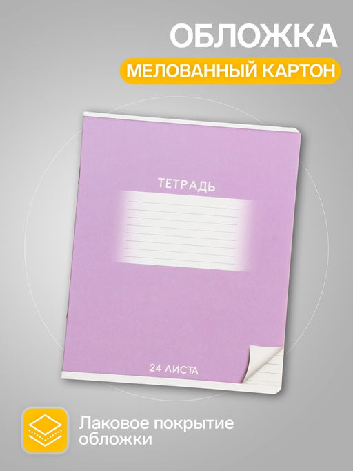 Тетради 10 штук, 24 листа в линию Calligrata «Школьная», обложка мелованный картон, ВД-лак, блок офсет, 5 видов по 2 штуки