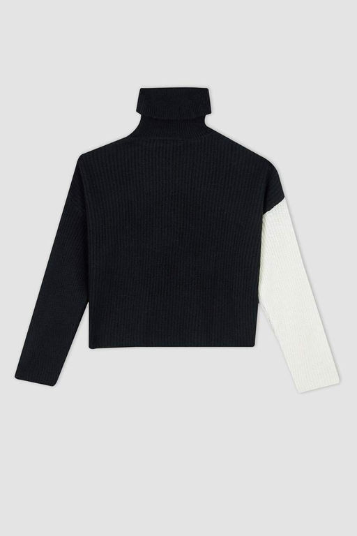 Свитер из ткани Selanik с полуводолазкой свободного кроя - Defacto фото 11