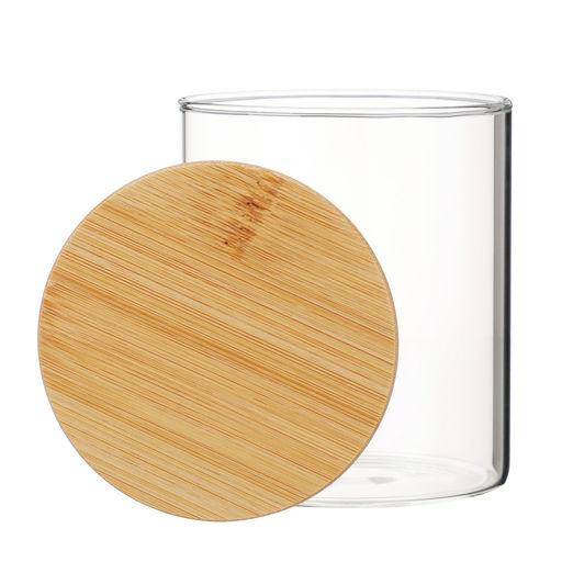 Банка для хранения 450мл, 10*8,5см, стекло, бамбук VETTA ЭКО Эллипс арт. 828-303 - Полимербыт фото 4