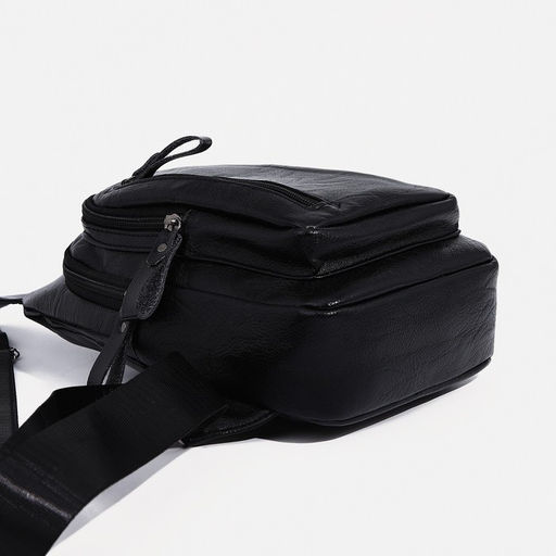 Сумка слинг мужская, искусственная кожа, цвет чёрный - Simaland фото 5