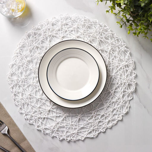 Набор салфеток сервировочных на стол Доляна Одуванчик, 4 шт, d=38 см, цвет белый  фото 2