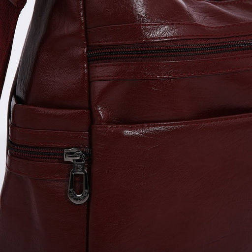 Сумка-мешок на молнии цвет бордовый - Simaland фото 4