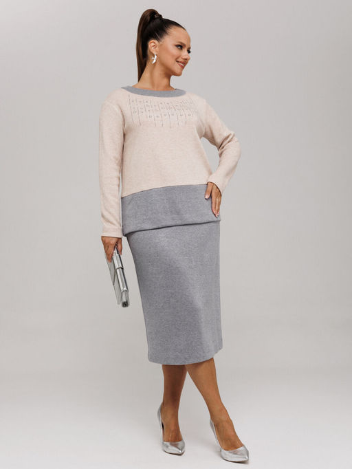 Костюм Galean Style 994 беж с серым  фото 8