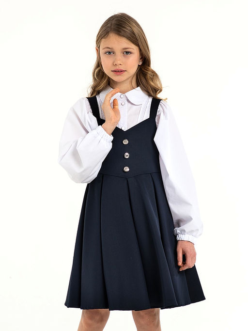 Синий школьный сарафан Mooriposh, модель 0247 фото 2