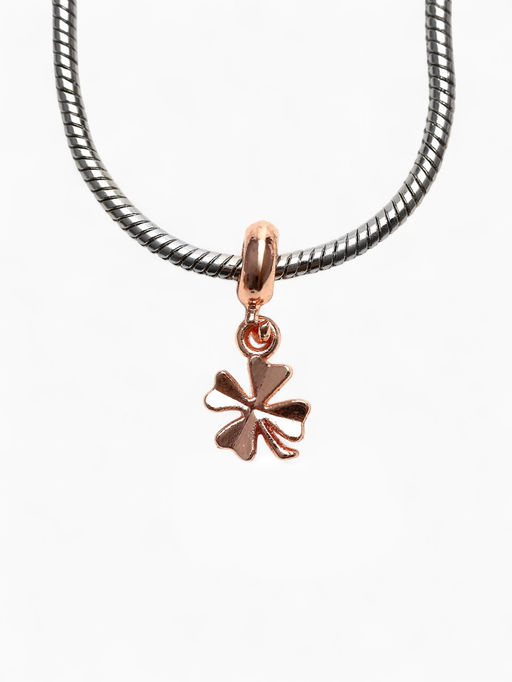 Цена за 5 шт. Шарм подвеска «Клевер» симпл, цвет розовое золото