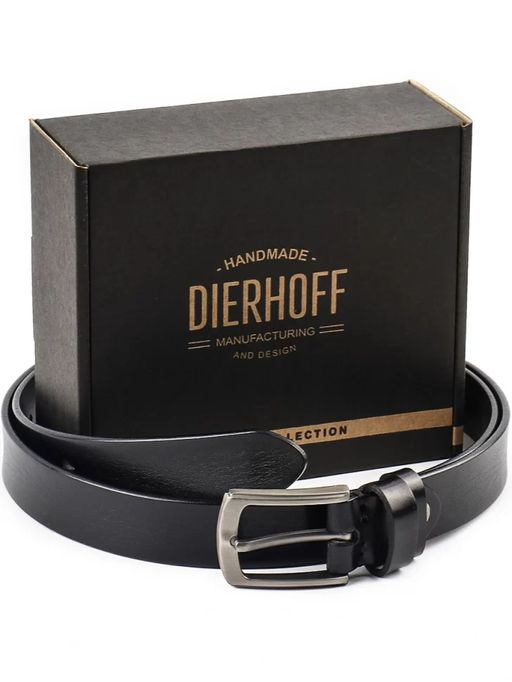 Мужской кожаный ремень Dierhoff ДРК 3050/3-30 Черный - Sergio valentini фото 2