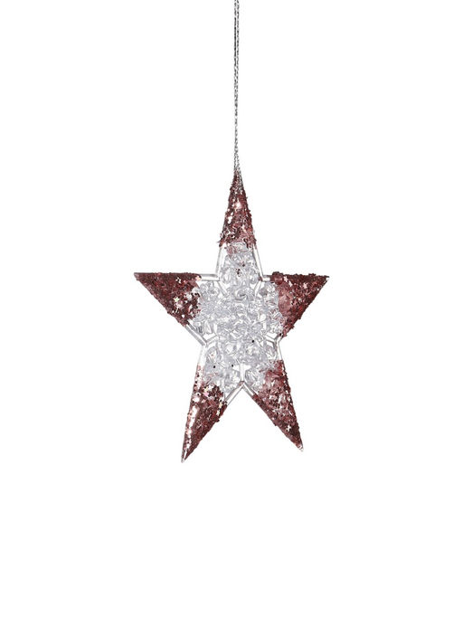 Цена за 2 шт. Ёлочная игрушка Зимнее волшебство. Звезда сияние кончики блеск, 1212 см, прозрачно-розовый  фото 11