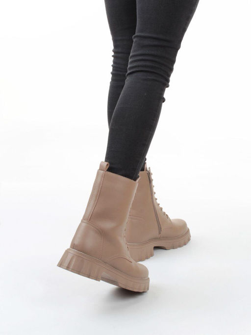 04-PAX33-2Z DK. BEIGE Ботинки зимние женские (натуральная кожа, 100% шерсть)